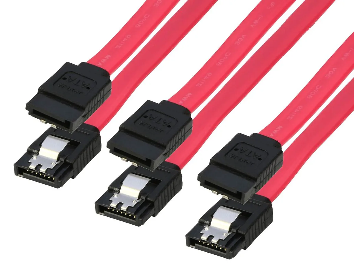 RIITOP RIITOP SATA Cable III 3-pack 6Gbps locking latch 19 inch red — product photo
