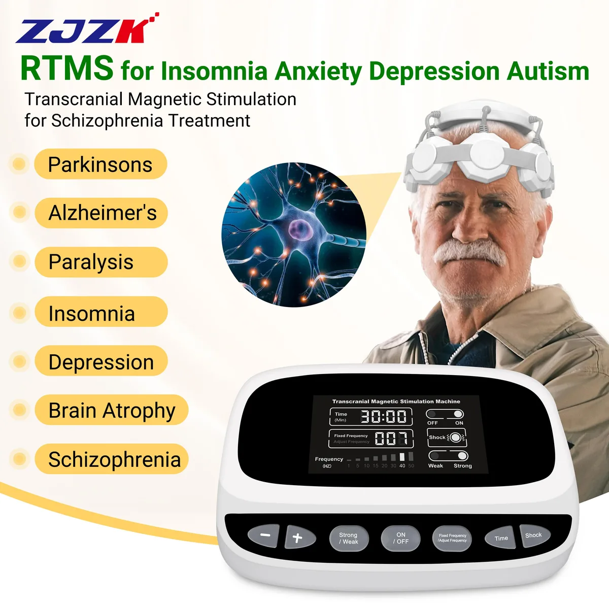 ZJZK ZJZK rTMS Home Health Care RTMS-NG01 11mT-19mT 8+11 Modes — product photo