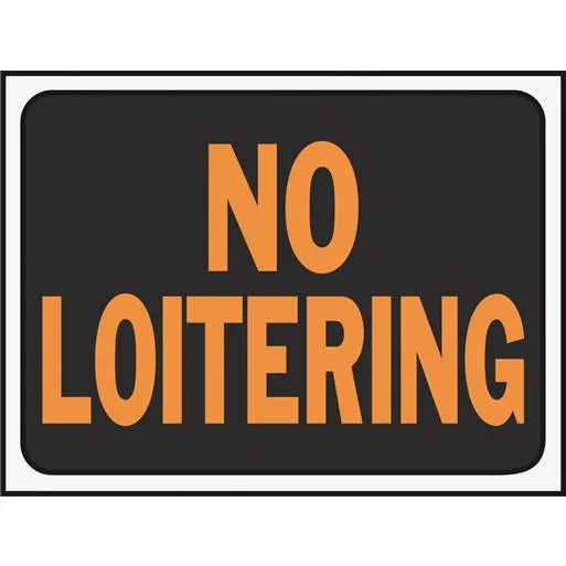 HY-KO HY-KO No Loitering Sign 3036 9x12 Plastic Fluorescent/Black — product photo