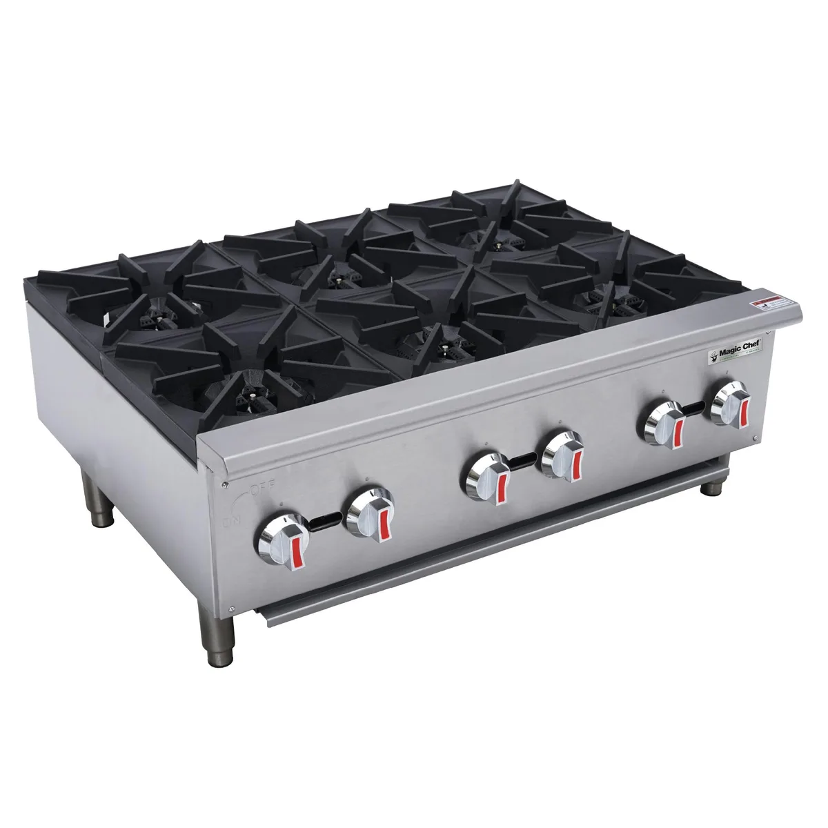 Magic Chef Magic Chef 36 in. 100000 BTU 6-Burner Countertop Gas Hotplate Stainless Steel — product photo