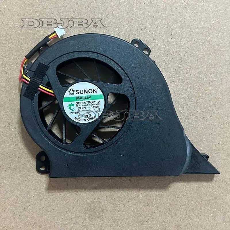 Small black rectangular laptop cooling fan with wire connector