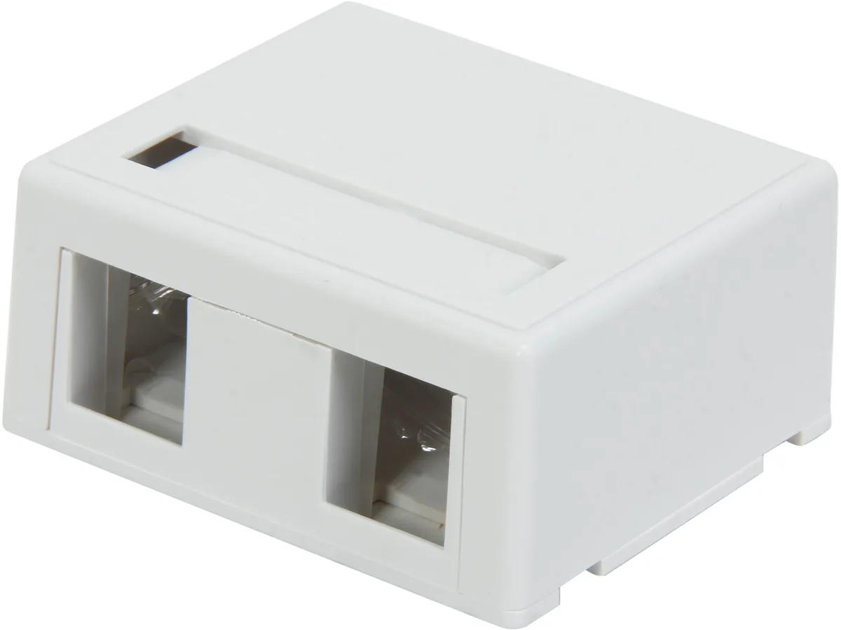 Cables To Go Cables To Go 03833 2-Port Keystone Surface Mount Box White — product photo