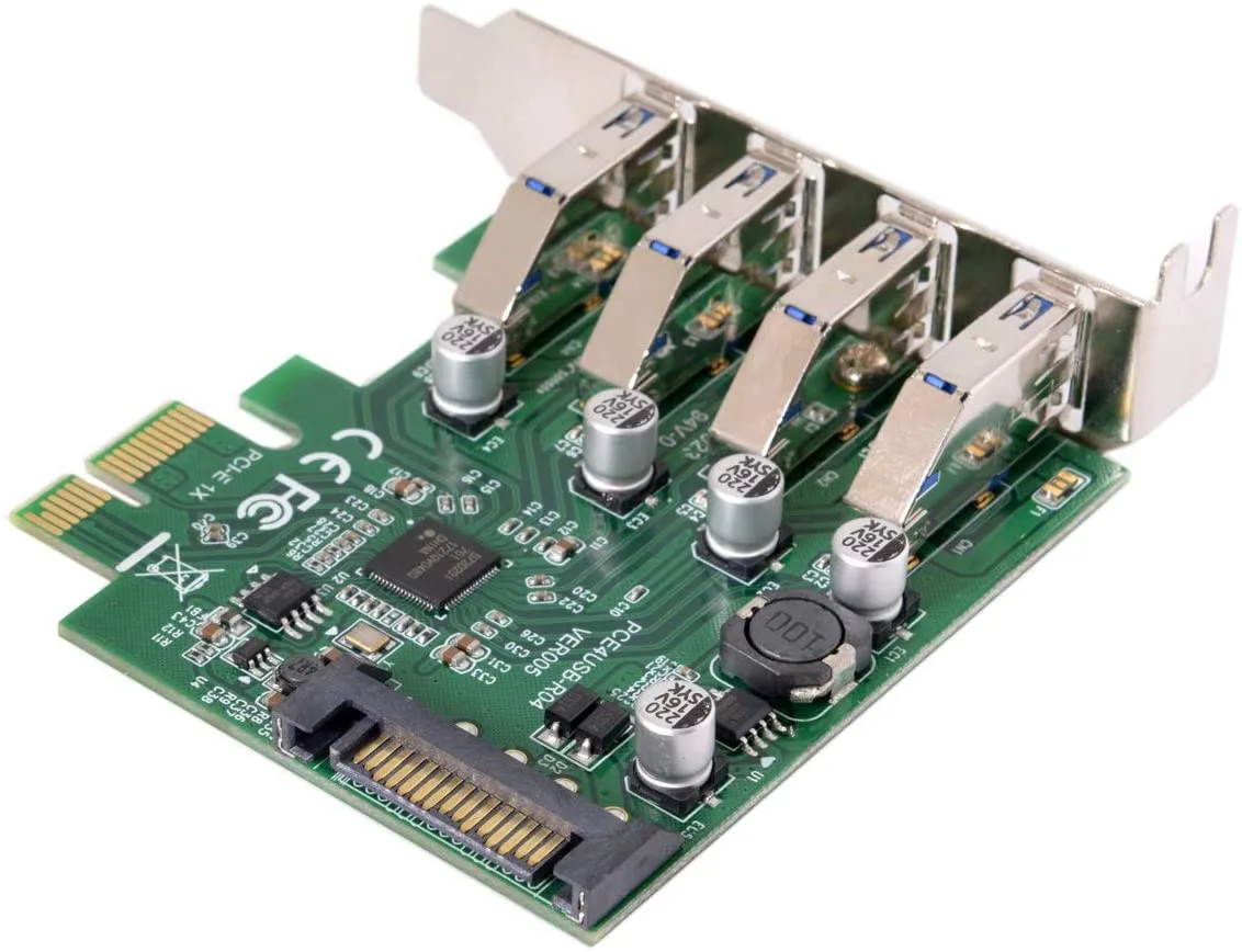 Corn Electronics Corn Electronics 4-Port USB 3.0 PCIe x1 Expansion Card Low Profile 5Gbps — product photo