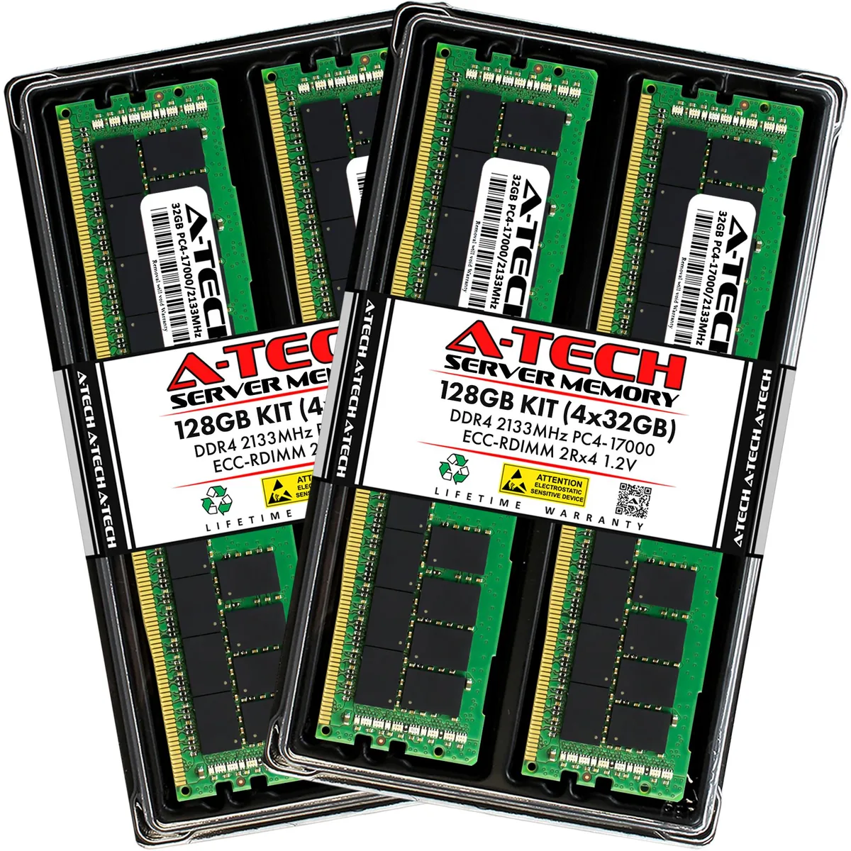 A-Tech A-Tech 128GB (4x32GB) DDR4 2133 ECC RDIMM 2Rx4 server RAM — product photo