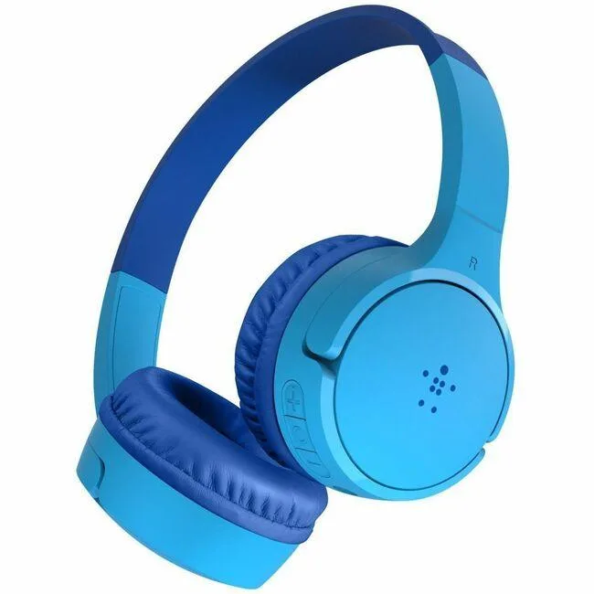 Belkin Belkin AUD002BTBLV3 SoundForm Mini On-Ear Headphones Blue 85dB 30h Bluetooth Wired 3.5mm USB-C — product photo