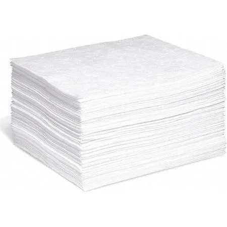 Stack of white rectangular absorbent pads 15 by 18 inches 100 pack