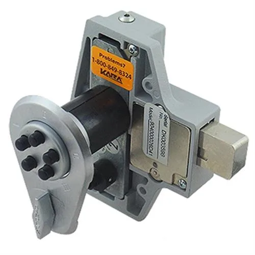 Satin chrome mechanical pushbutton door lock with deadbolt