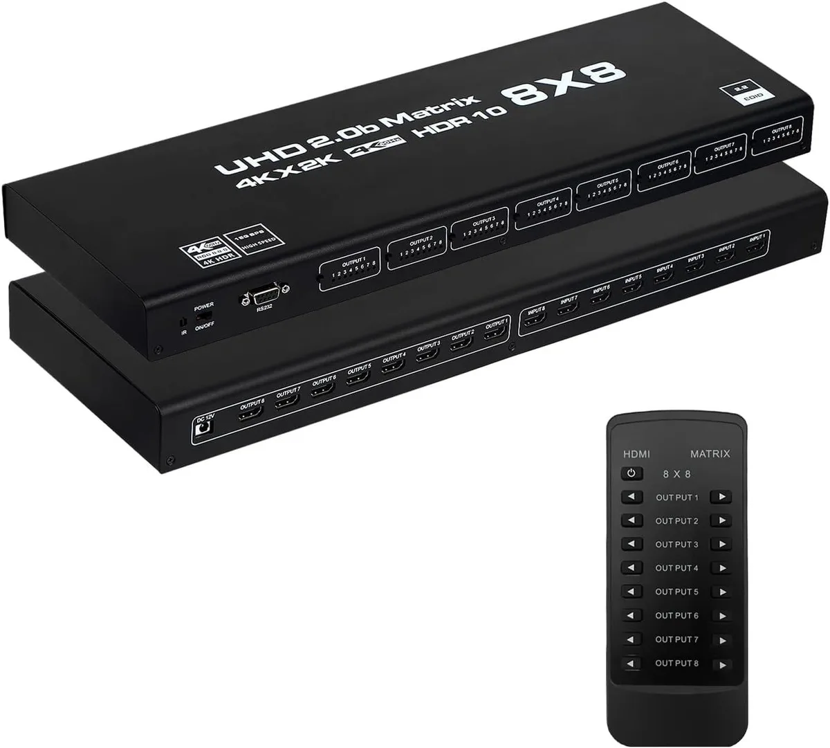 LUOM LUOM OZJ8 8x8 HDMI Matrix 4K 60Hz 18Gbps video switch — product photo