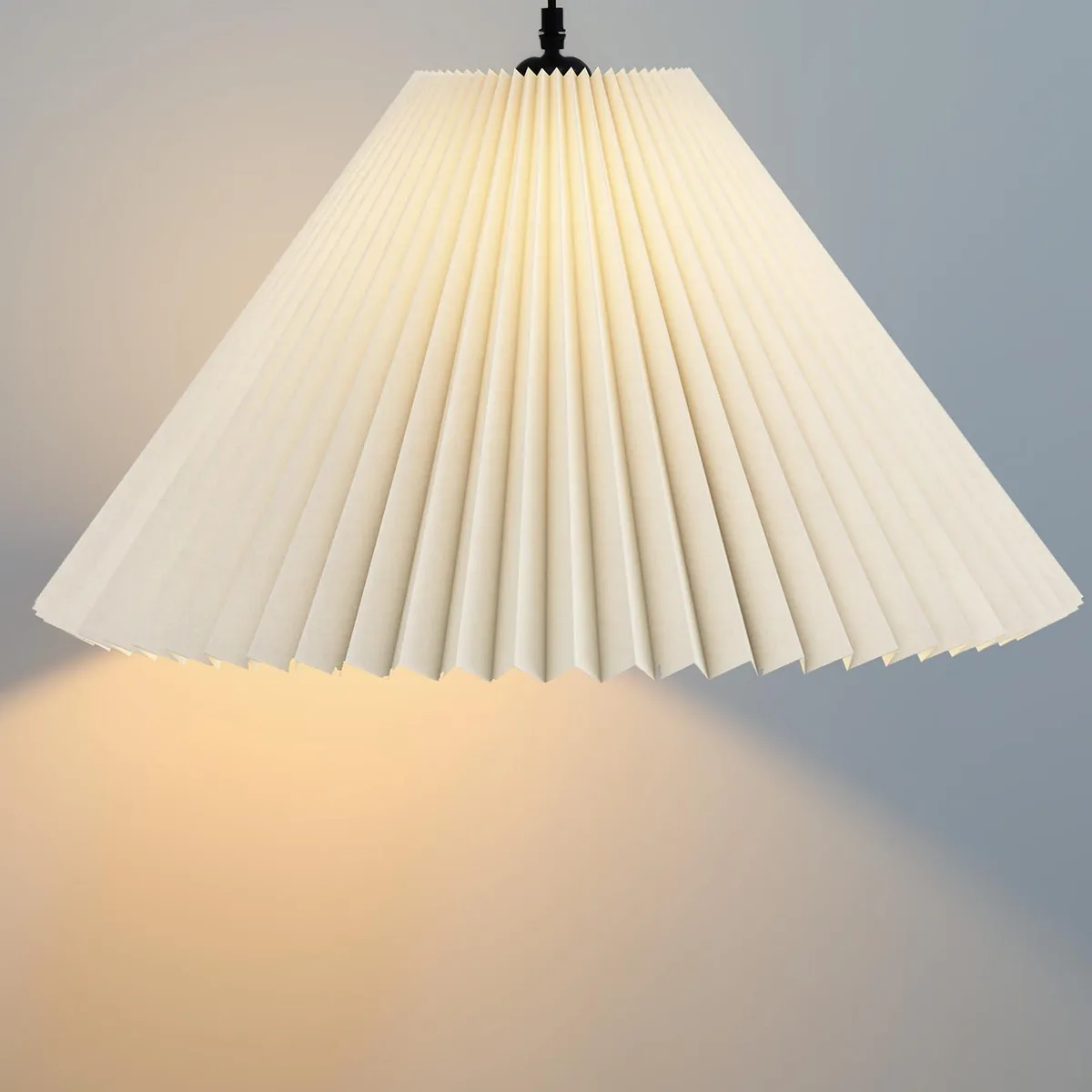 Cream pleated taper shade, 5.9 top 16.5 bottom 11 high