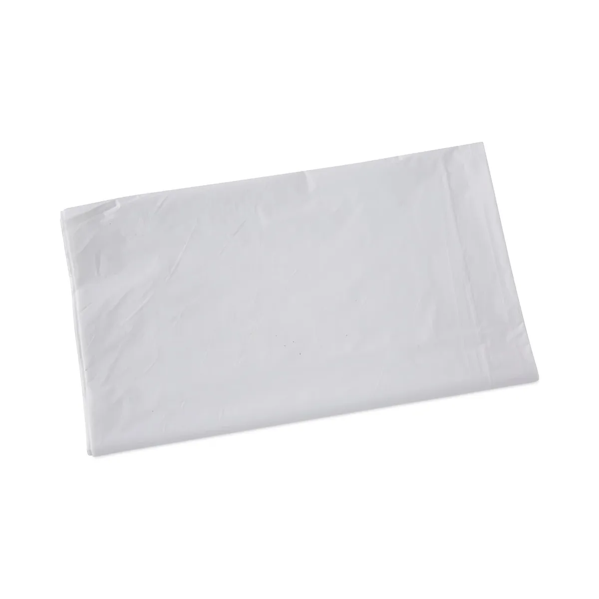 White industrial trash bags flat folded in a carton 33 x 39 inches .9 mil 100 count
