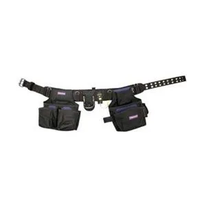 Black polypropylene tool belt with 16 pockets adjustable to 54 inches