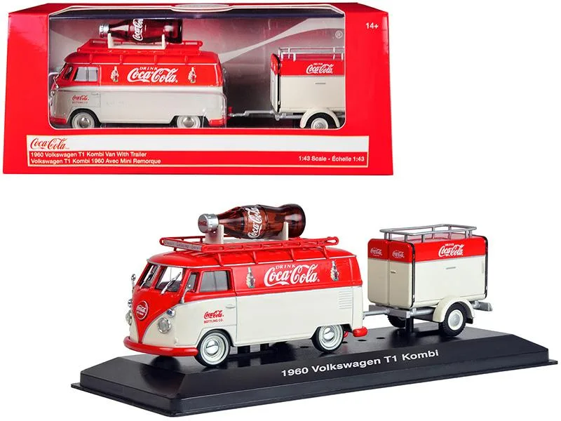Motorcity Classics Motorcity Classics 1960 Volkswagen T1 Kombi Van with Trailer 1/43 Diecast 443060 — product photo