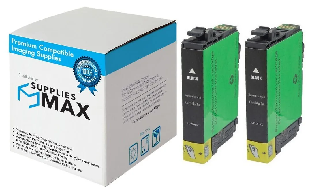 SuppliesMax SuppliesMax T200XL120-D2 Black Inkjet Cartridge 2 Pack 500 Pages — product photo
