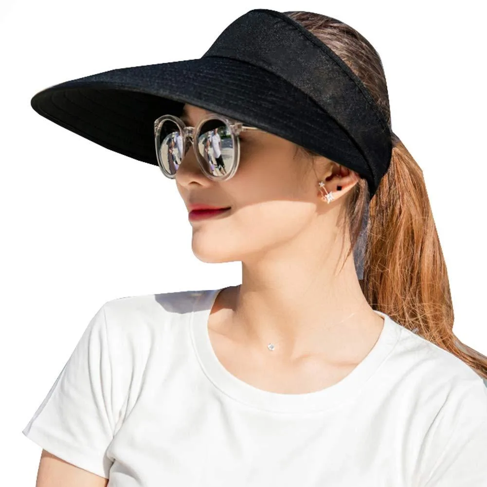 Sun Visor Hat 4345527611 Black 4.8" Brim UPF50+ — product photo