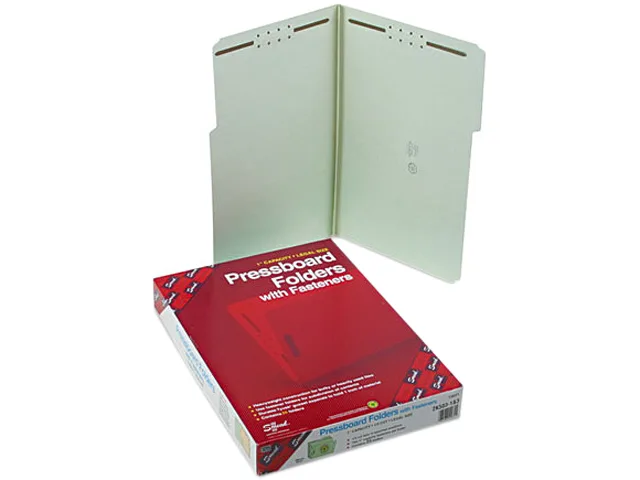 Smead Smead 19931 1" Expansion Fastener File Folder, 1/3 Top Tab, Legal, Gray Green, 25/Box — product photo