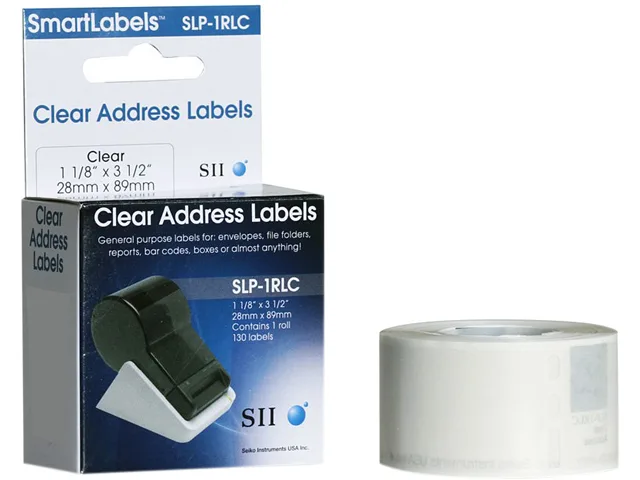 Seiko Instruments Seiko Instruments SLP2RLC clear address labels 1.13 x 3.50 in 260 box pos accessory — product photo