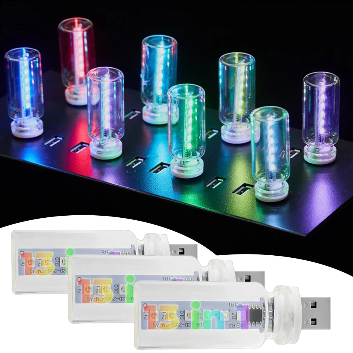  13-Mode Retro USB Ambient Light 3-Pack automotive specialty lighting — product photo