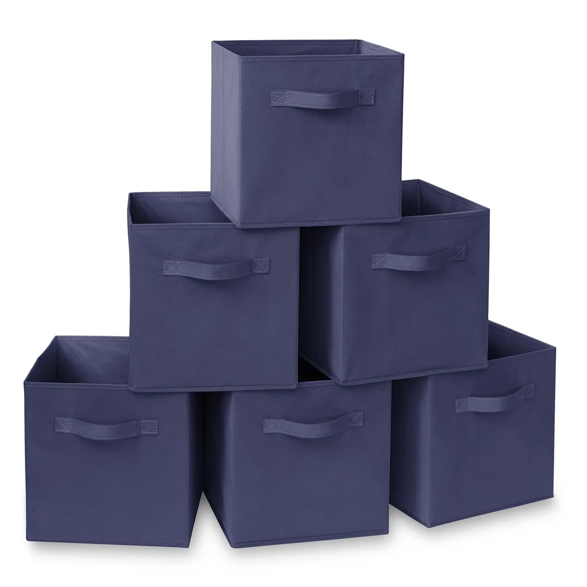 Casafield Casafield Set of 6 Collapsible Fabric Cube Storage Bins Navy Blue 11 — product photo