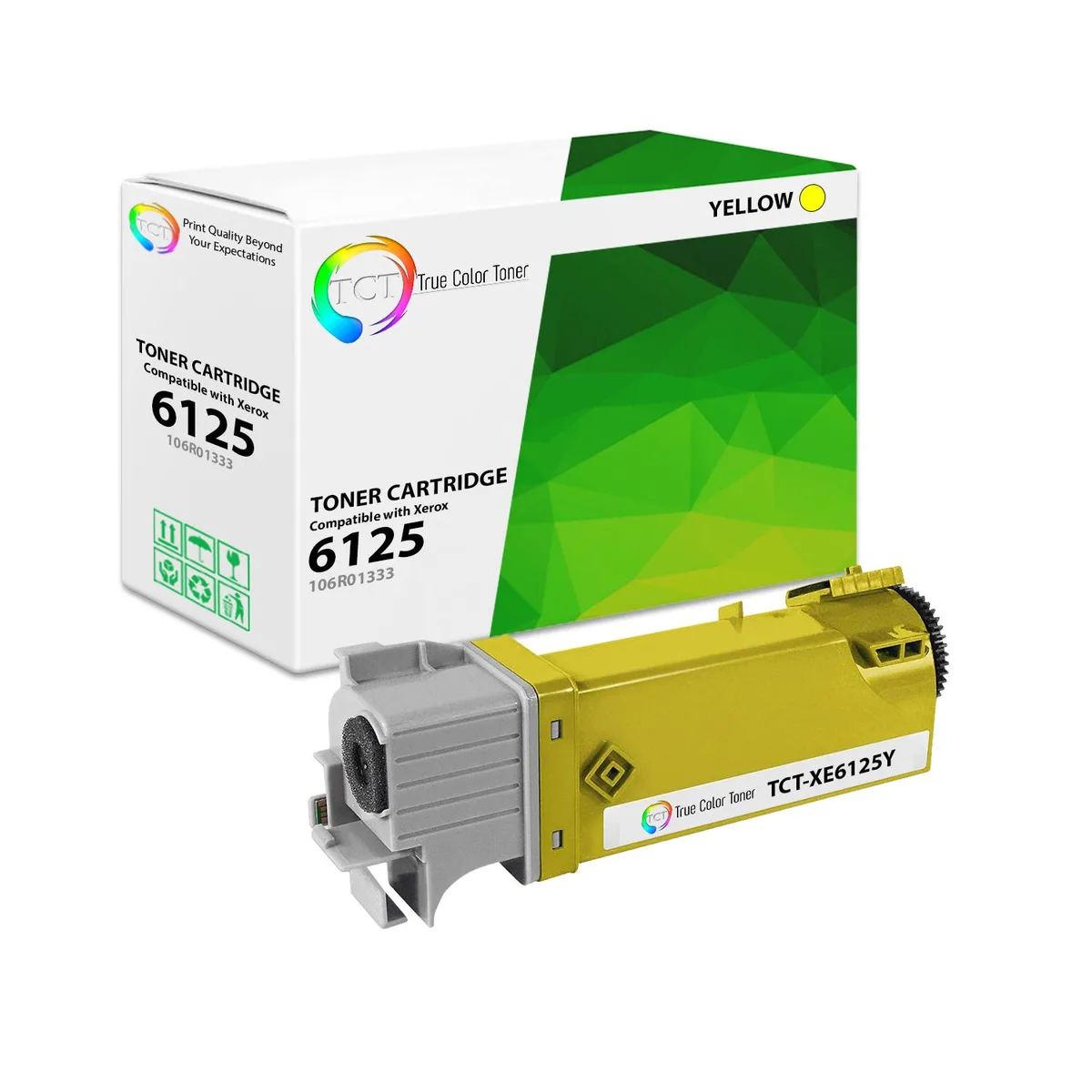 True Color Toner True Color Toner Yellow Toner Cartridge 106R01333 2000 Pages for Xerox Phaser 6125 6125N — product photo