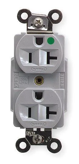 Hubbell Incorporated Hubbell Incorporated HBL8300GY 20A 125V Duplex Receptacle Gray — product photo