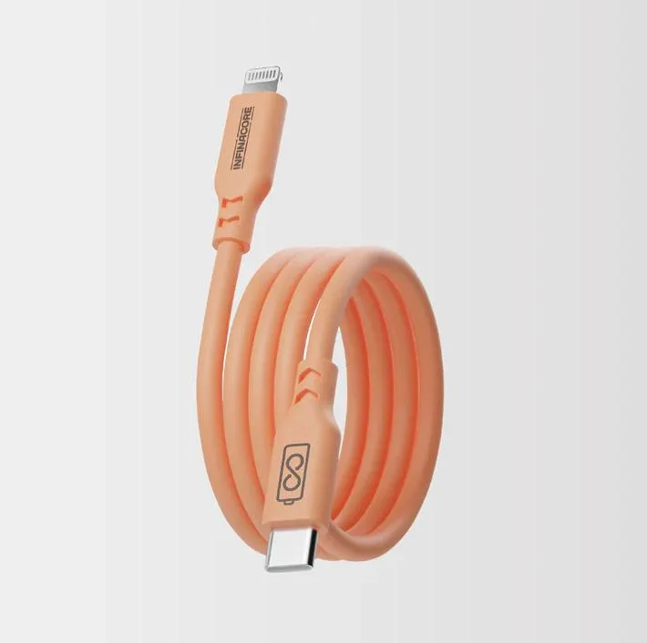 InfinaCore InfinaCore Silicone Lightning Cable 60W Coral — product photo