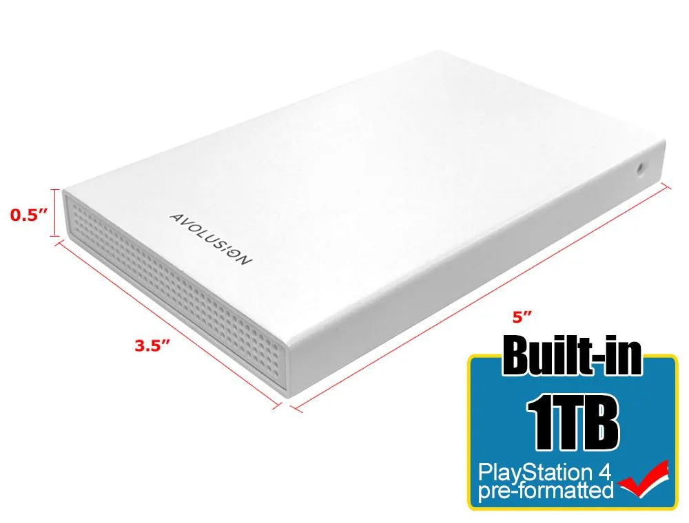 Avolusion Avolusion WDBUZG0010BBK-WESN 1TB PS4 White portable hard drive — product photo