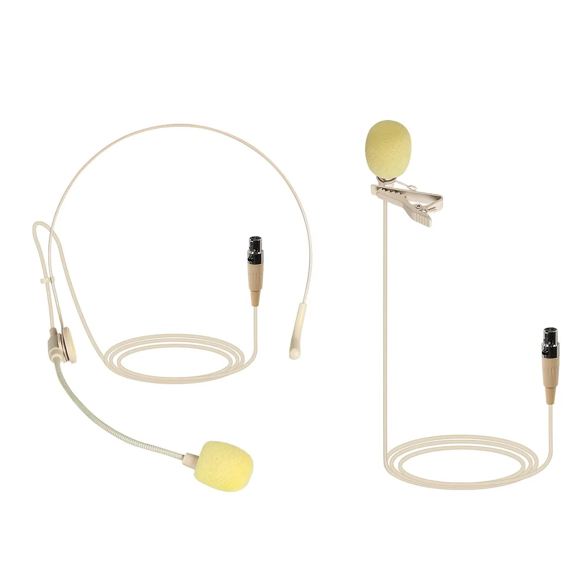  Phenyx Pro Lavalier Lapel &amp; Headset Mic Combo Beige Mini XLR 74 dB — product photo