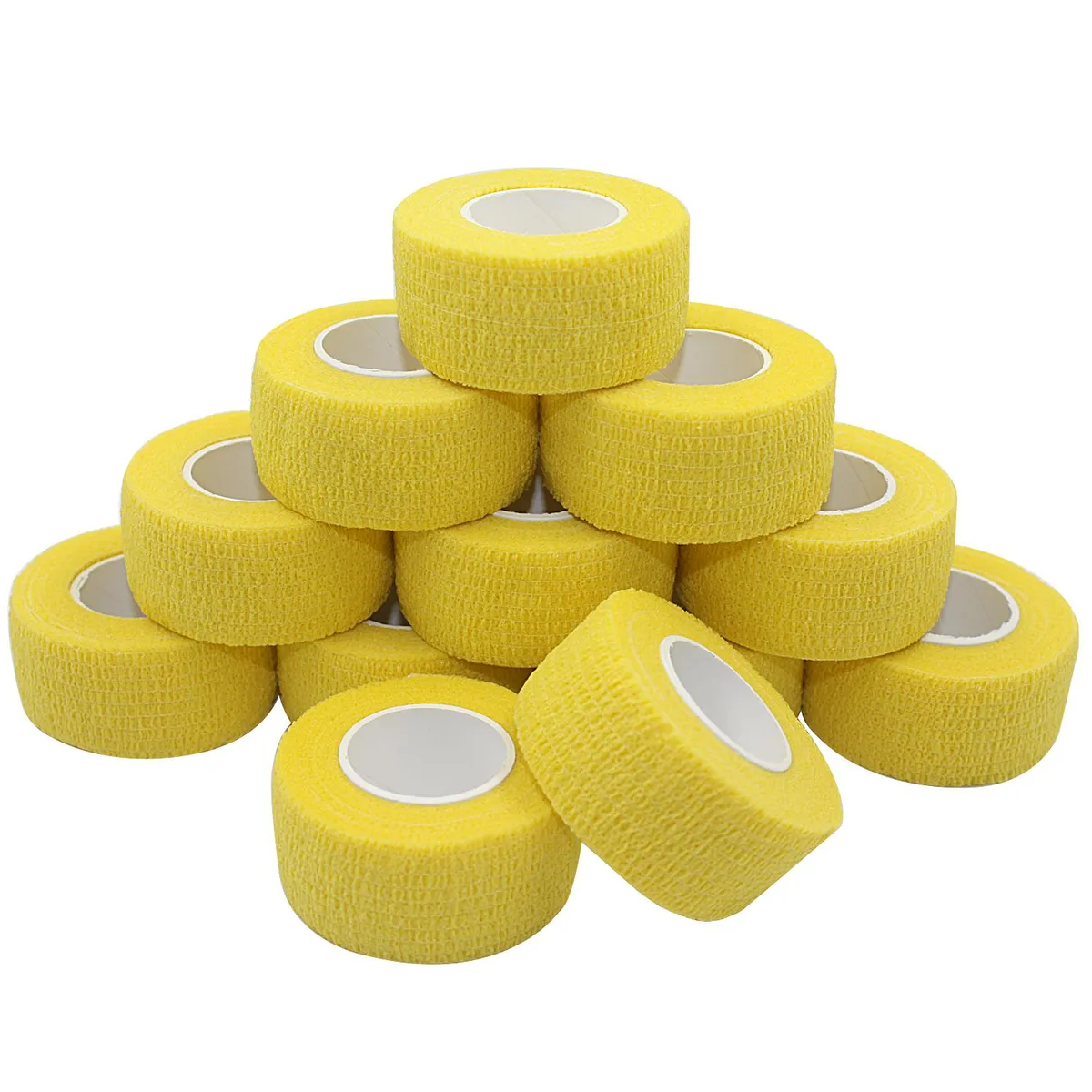 COMOmed COMOmed Self-Stick Cohesive Bandage Latex 1"x5 Yards Yellow 12 Rolls First Aid — product photo