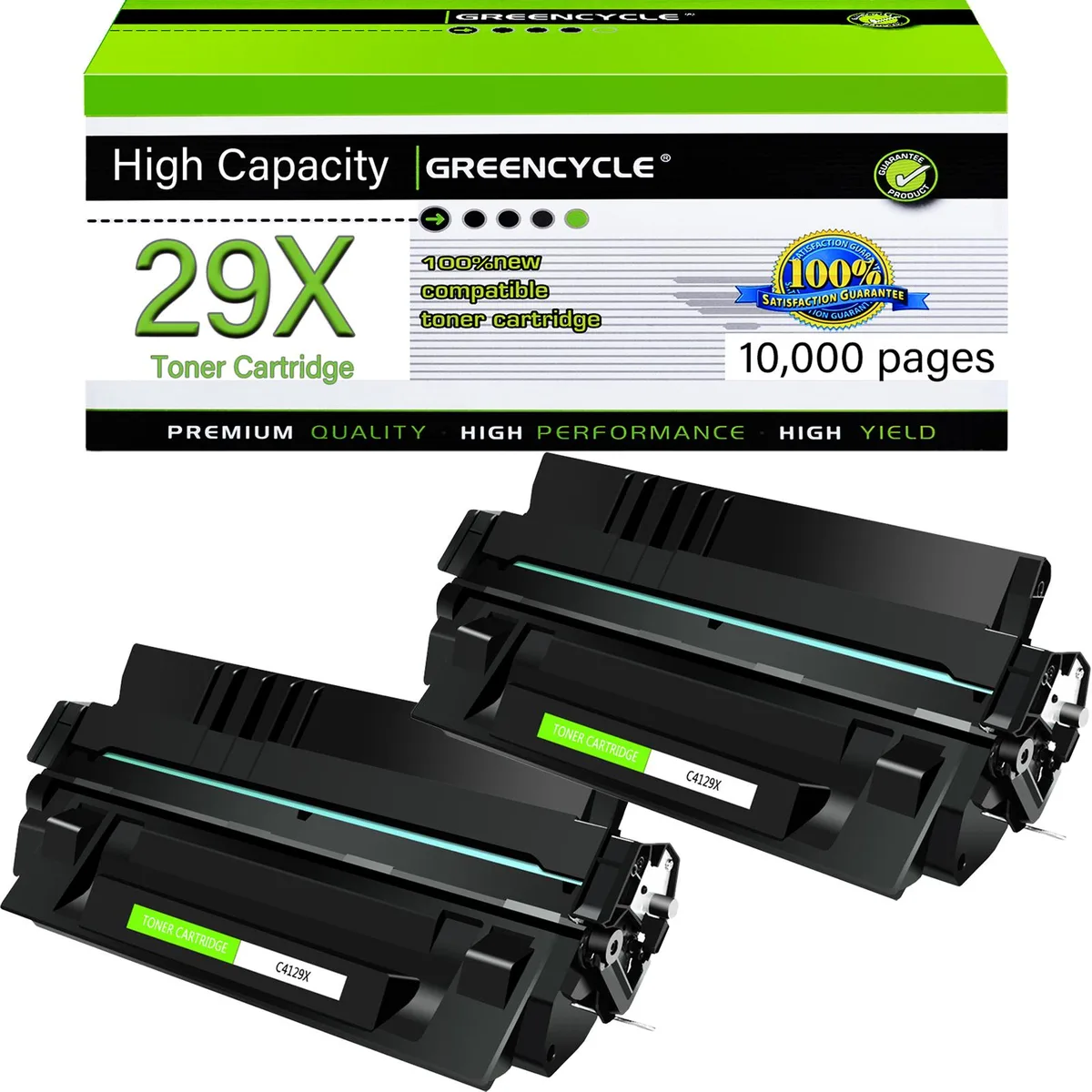 GREENCYCLE GREENCYCLE C4129X Black Toner Cartridge 2 Pack — product photo