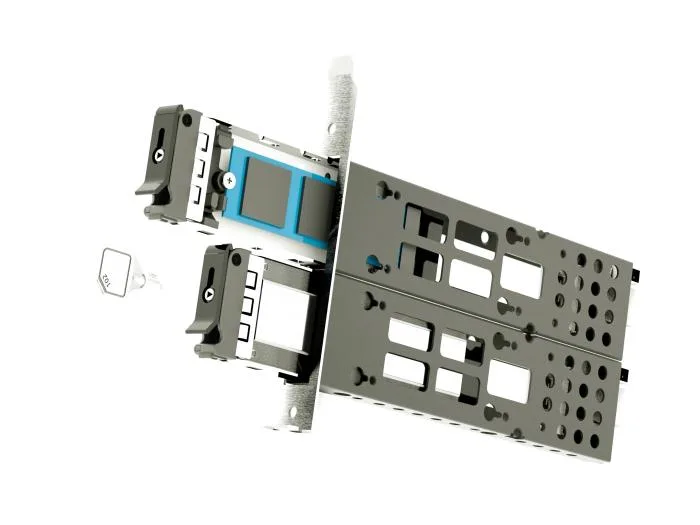 Athena Power Athena Power SP-M22NVMEOSPB M.2 NVMe drive enclosure with full-height bracket and Oculink x4 — product photo
