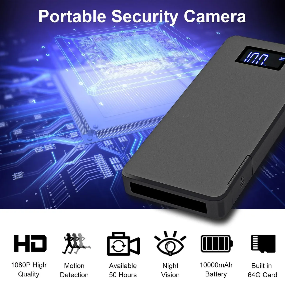Clover 64GB Wireless Surveillance 1080P 10000mAh Night Vision Motion Detection — product photo