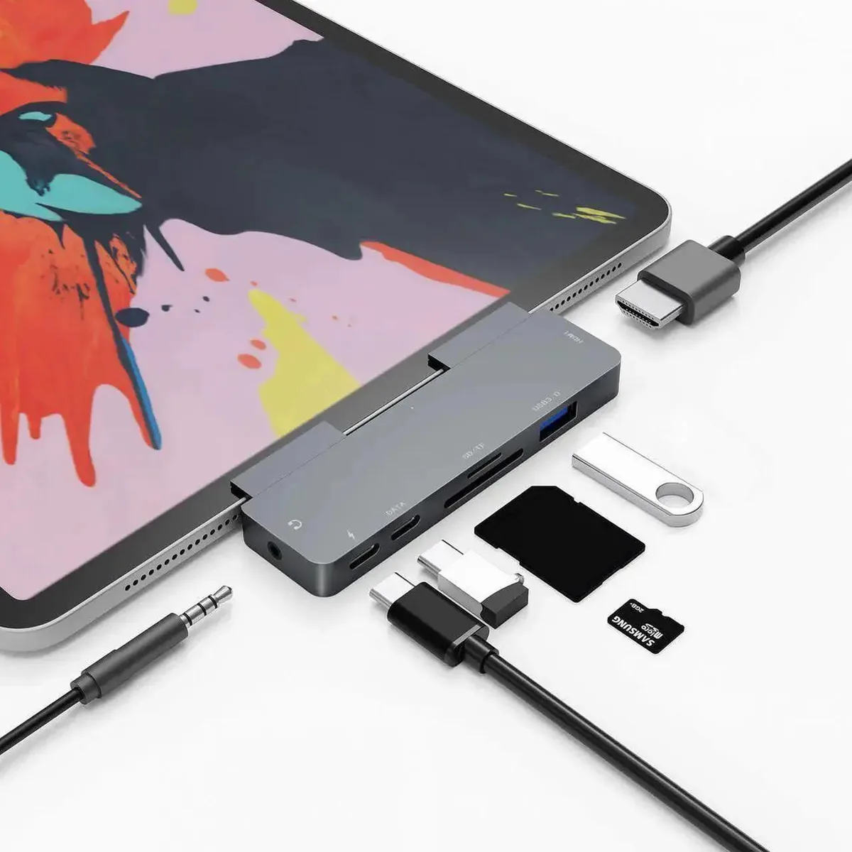 SMUGDESK SMUGDESK 6-in-1 USB-C Hub Docking Station for iPad Pro 11/12.9 2018 2020 2021 &amp; iPad Air 4 — product photo