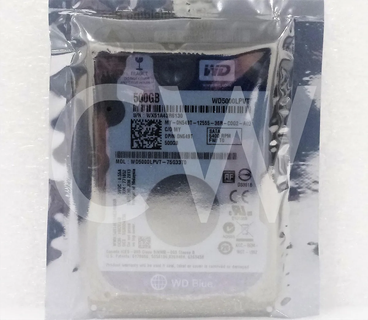 Western Digital Western Digital WD5000LPVT 500GB 5400RPM SATA 2.5in internal hard drive — product photo