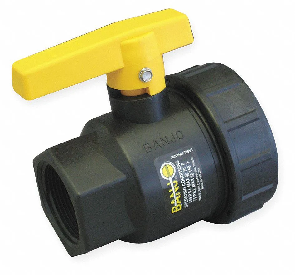 Banjo Banjo SUV150FP 1-1/2" FNPT Polypropylene Ball Valve Single Union trap — product photo