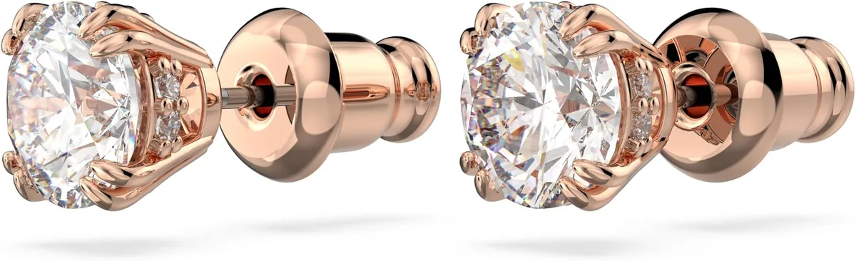 Swarovski Swarovski Stilla Stud Earrings Round Cut Rose Gold-tone Plated 1/4 inch — product photo
