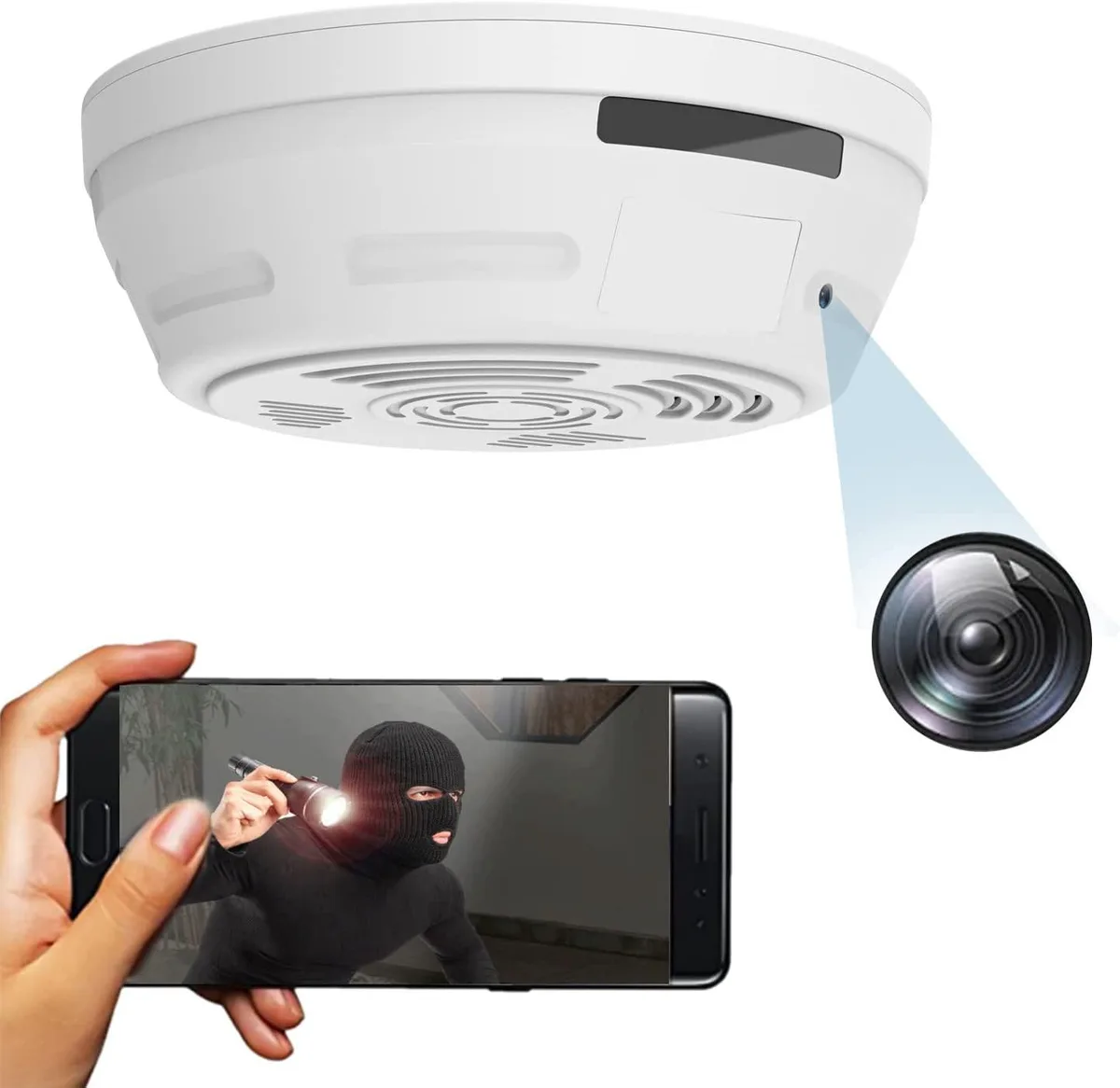 DIVI DIVI Smoke Detector Hidden Camera WiFi 1080P 180 Days Standby 128G — product photo