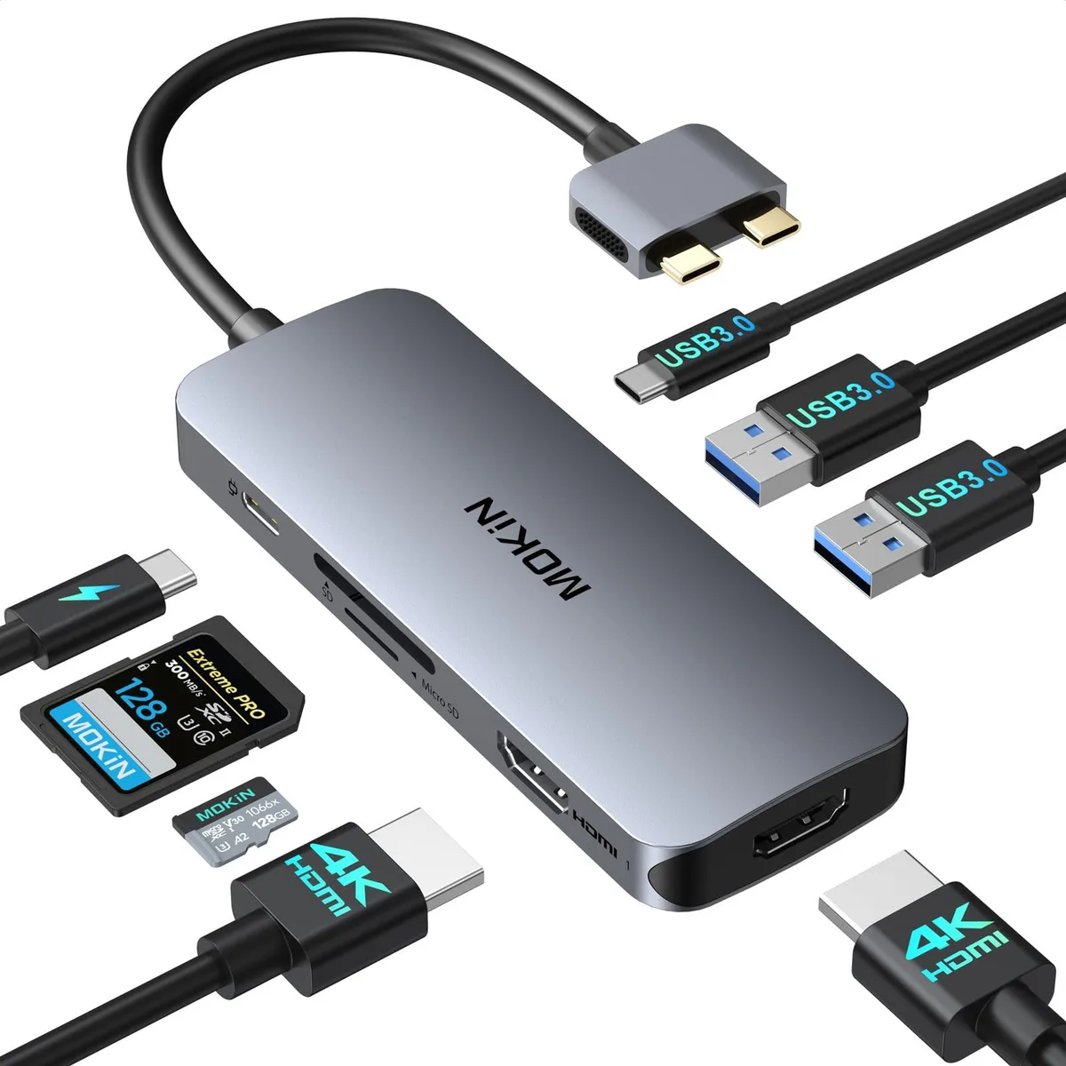 KEHIPI KEHIPI MOUC0423 8-IN-2 Docking Station Dual HDMI — product photo