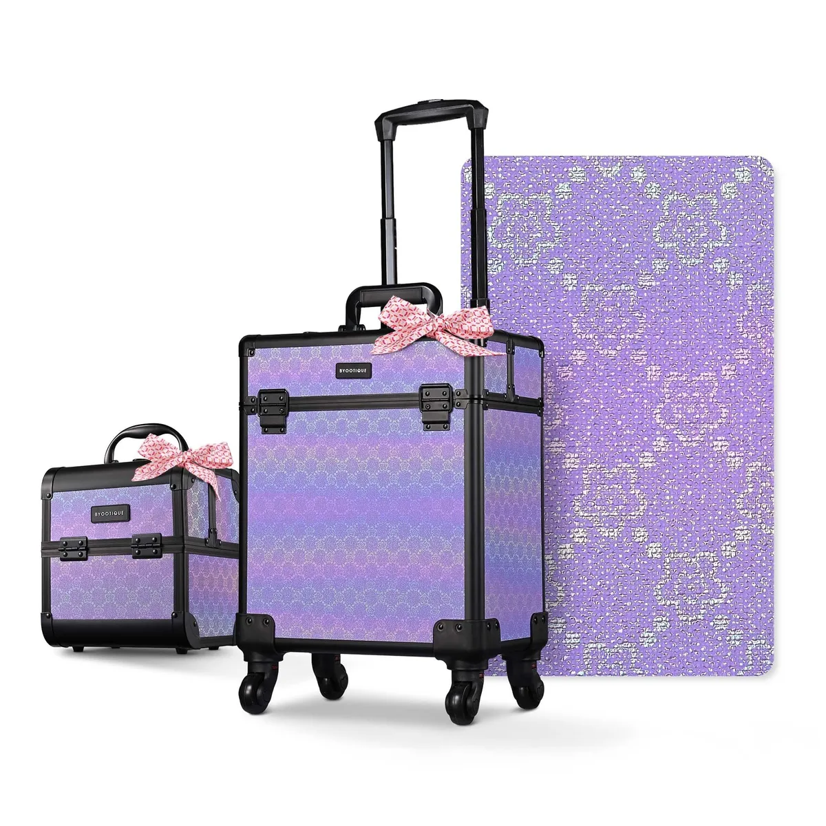 Byootique Byootique 12MKCSET-028MS-FMN05 2-Piece Makeup Luggage Set ForgetMeNot Purple — product photo