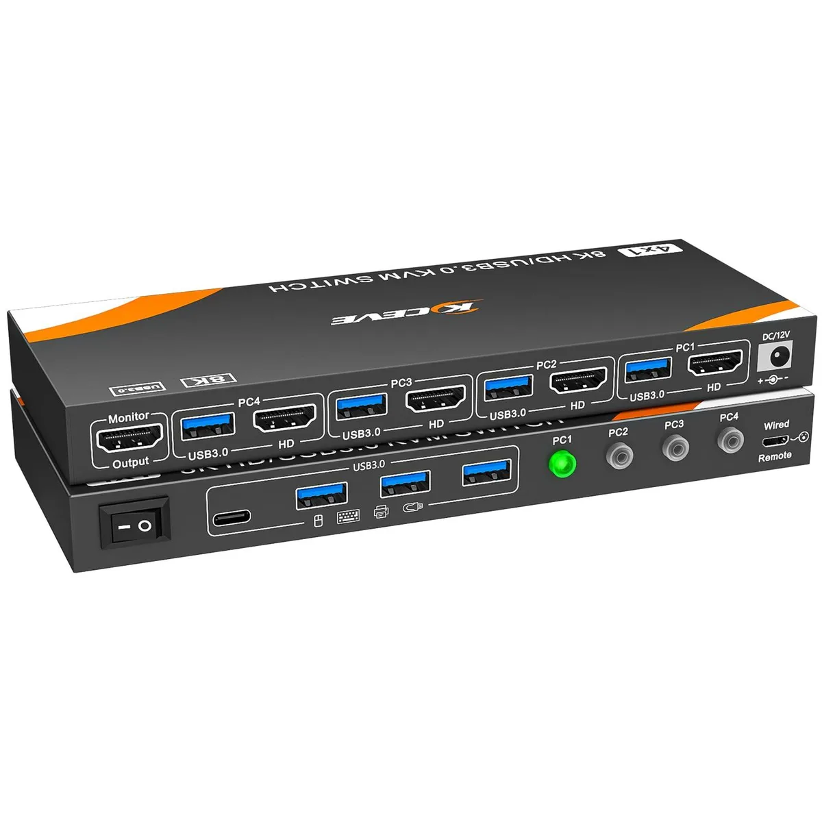 Vszerda Vszerda NW-841 4-Port HDMI KVM Switch 4K@120Hz 8K@60Hz USB 3.0 — product photo