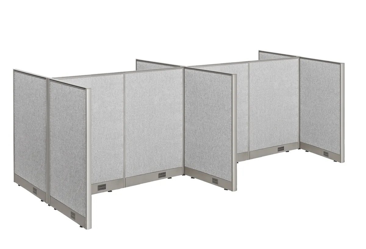 GOF GOF 4-Person Workstation Cubicle 60"D x 120"W x 48"H office furniture — product photo