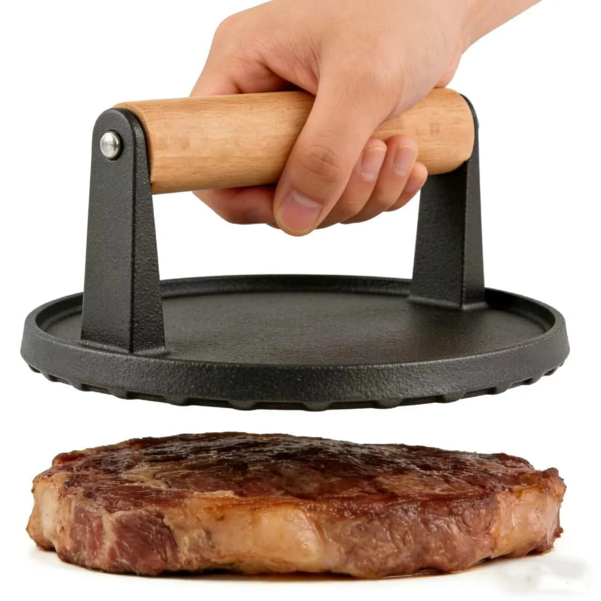 Aunewmei AU20250001 6.8" cast iron grill press commercial kitchen appliance — product photo