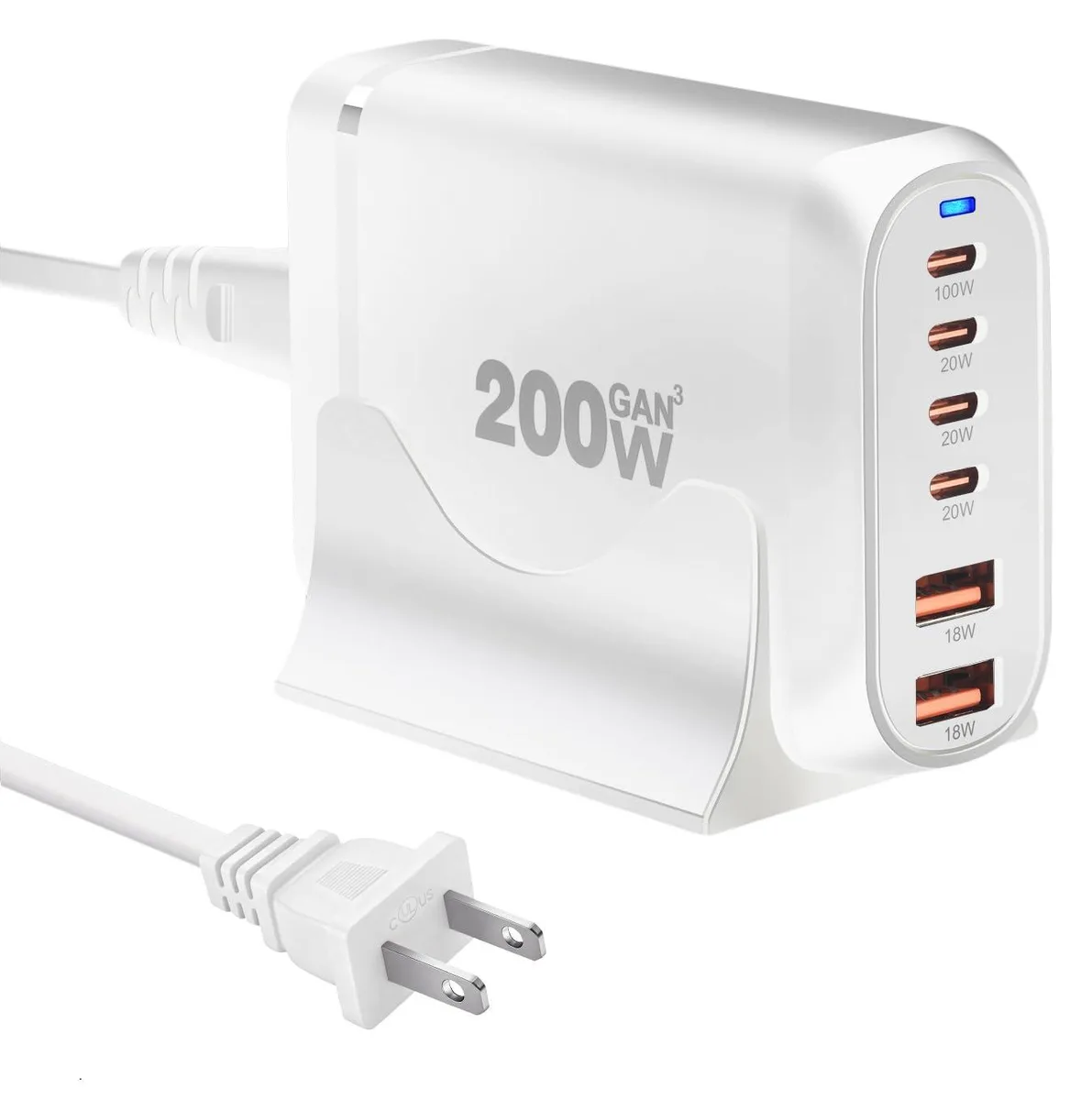  LENTAD SDC-248 200W 6-Port GaN USB Charger White — product photo