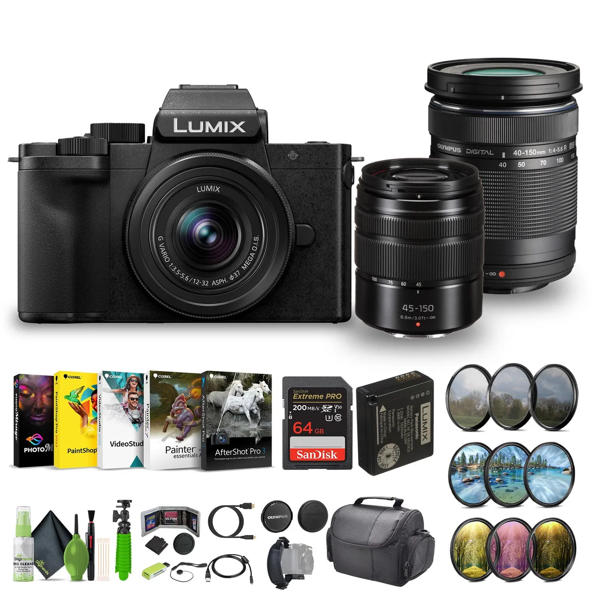 Panasonic Panasonic Lumix G100D 20.3MP 4K Mirrorless Camera 12-32mm f/3.5-5.6 Bundle — product photo