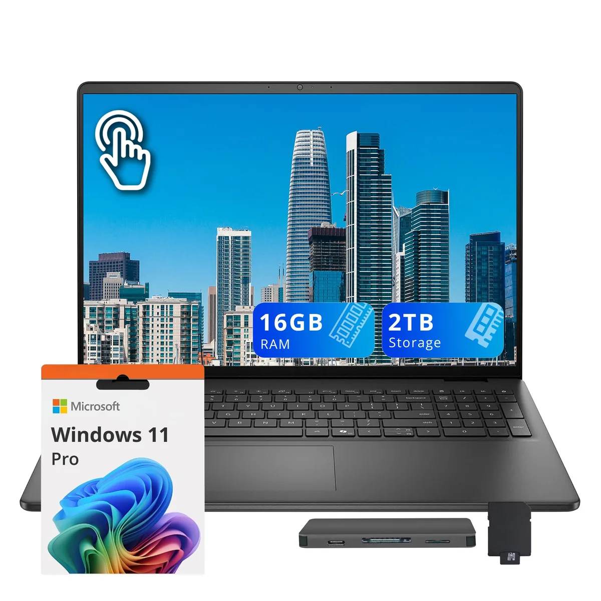 DELL Dell 16" FHD+ Touch Business Laptop Core 7 150U 16GB 1TB+1TB Dock Set — product photo