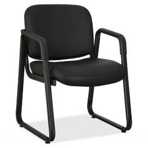 Lorell Lorell 84577 Guest Chair 24 26 33 Leather Black office furniture — product photo