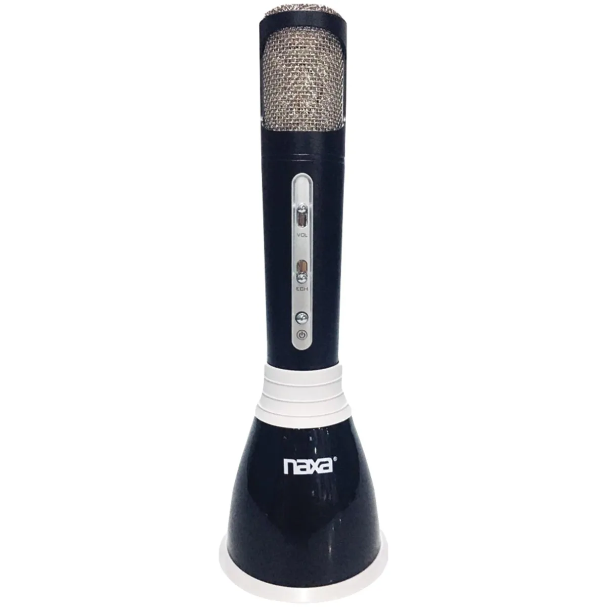 Handheld karaoke microphone with built-in speaker and protective case