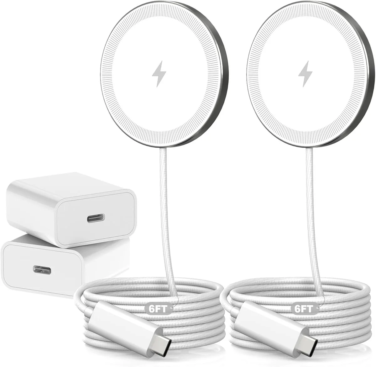 Luisport Luisport 15W Magnetic Wireless Charger 6FT 2Pack White — product photo