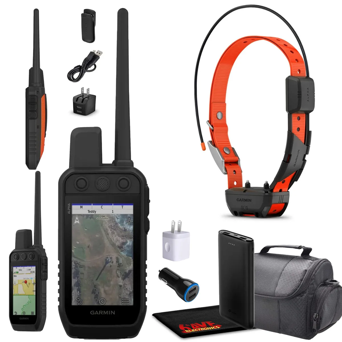 Garmin Alpha 300 handheld GPS unit with TT25 dog tracking collar, 3.5 inch touchscreen and six buttons