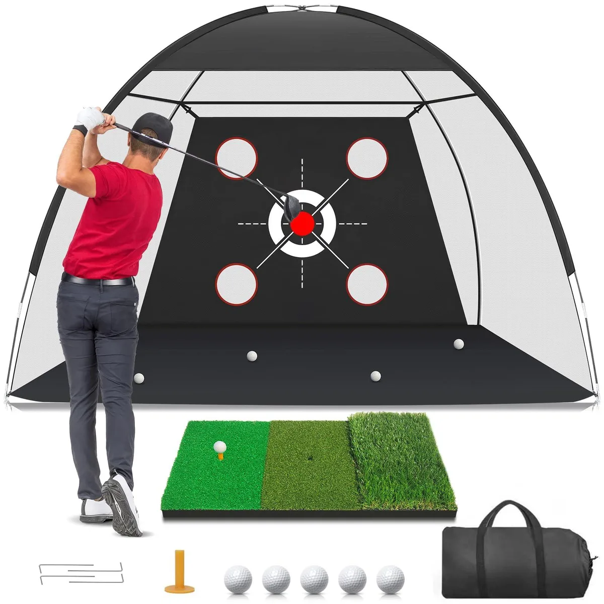  Zensouds Golf Net 10x7FT with Mat Black — product photo