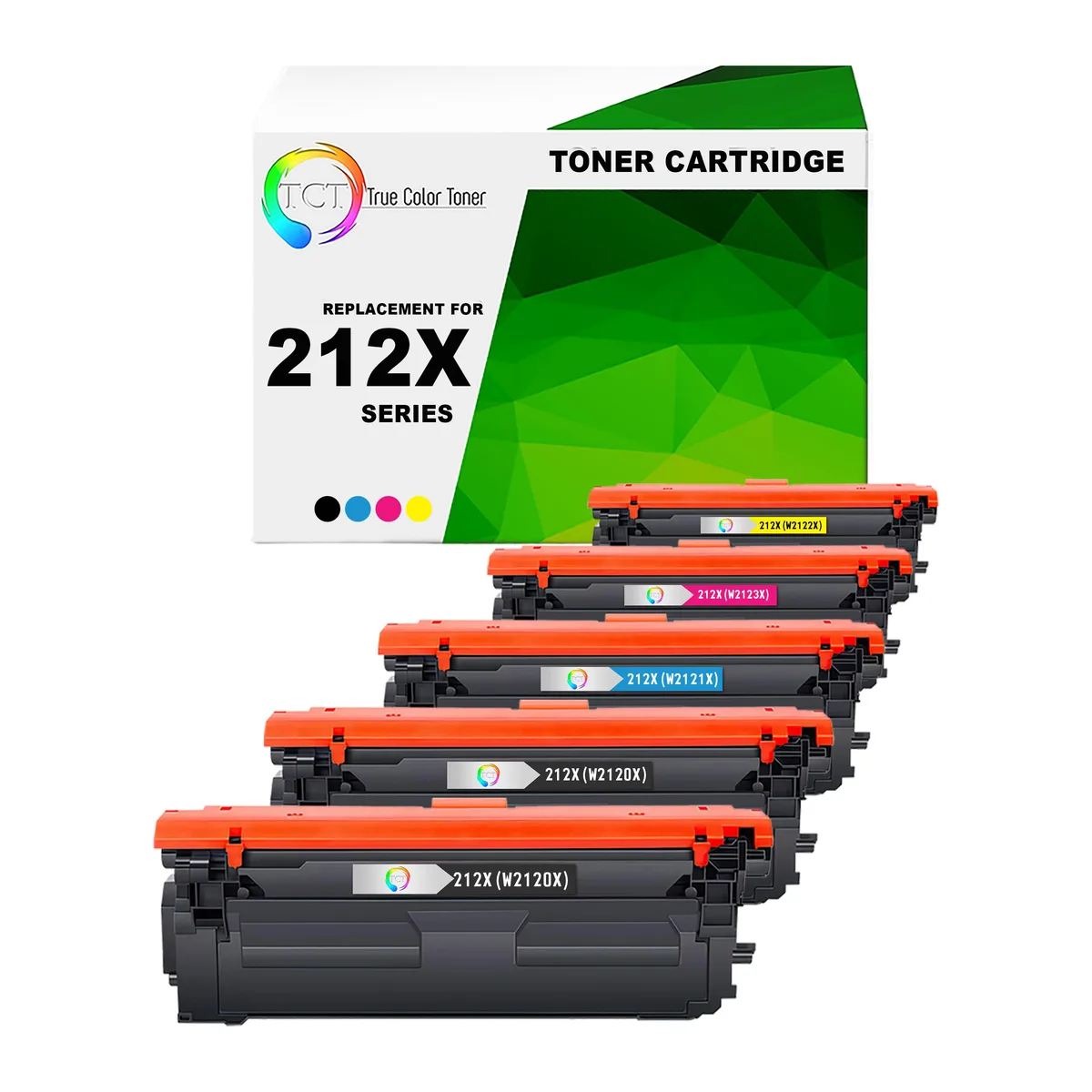 True Color Toner True Color Toner 212X 5-pack toner cartridge (W2120X W2121X W2122X W2123X) — product photo